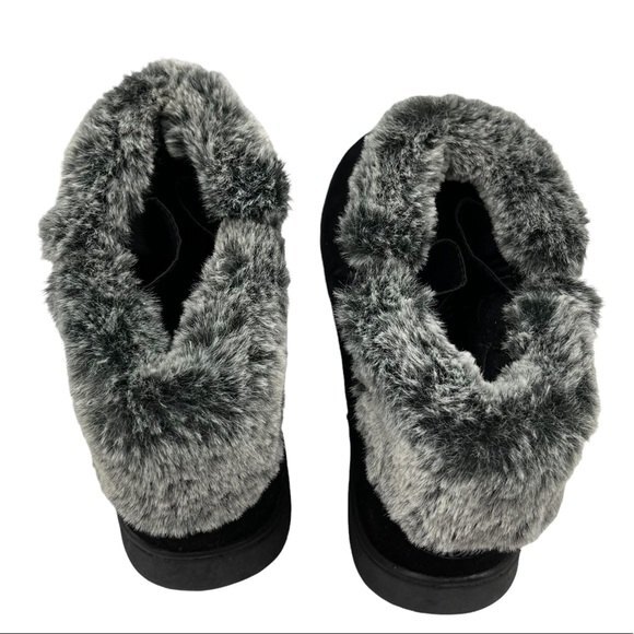 KHOMBU Jessica Winter Boots Women’s Size 7M Black Suede Faux Fur Water Repellent - Picture 4 of 12